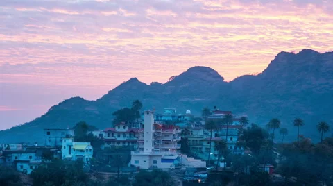 Sunrise in the mountains. India Stock Footage 58344534
