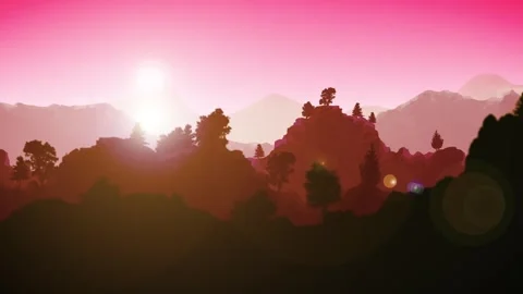 Sunrise Mountains Landscape Background Animation Video stock 334040239