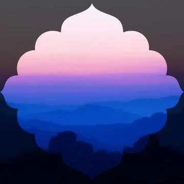 Sunrise in the mountains landscape. Stock Illustration