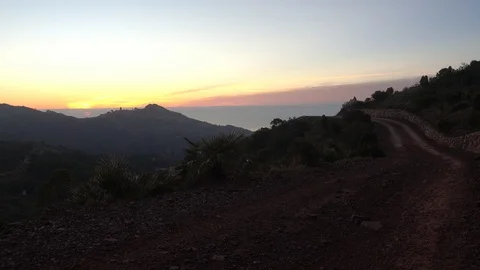 Sunrise in the mountains of the palms desert Stock Footage 103307819