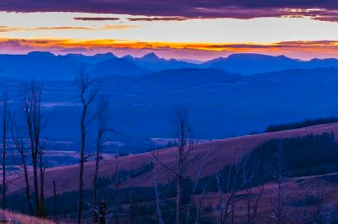 Sunrise in the mountains Stock Photos