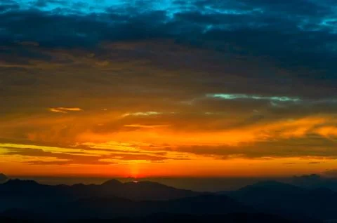 Sunrise in the mountains Foto stock