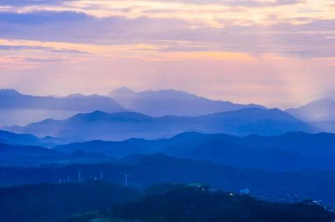 Sunrise in the mountains Foto stock