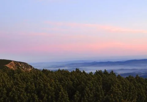 Sunrise from the mountains Stock Photos