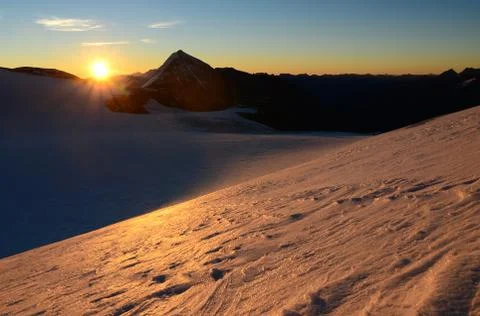 Sunrise in the mountains Stock Photos