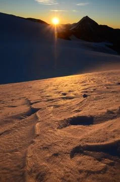 Sunrise in the mountains Stock Photos