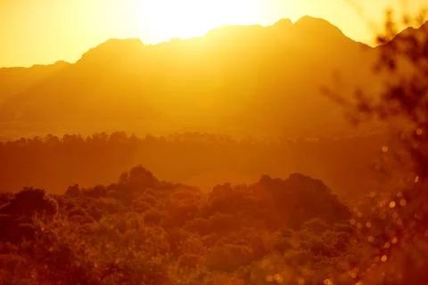 Sunrise in the mountains Stock Photos