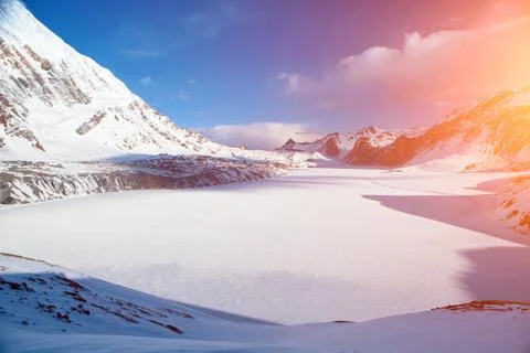 Sunrise in the mountains Stock Photos