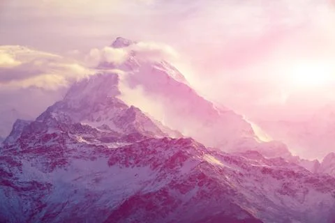 Sunrise in the mountains Stock Photos
