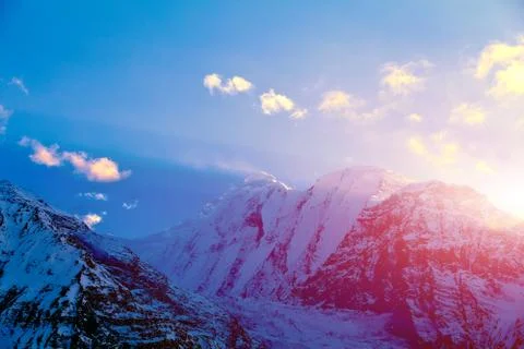 Sunrise in the mountains Stock Photos