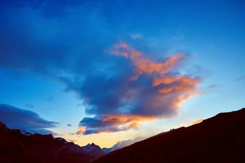 Sunrise in the mountains Stock Photos