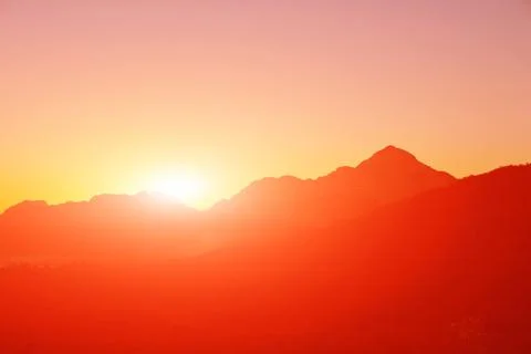 Sunrise in the mountains Stock Photos