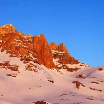 Sunrise in mountains Stock Photos