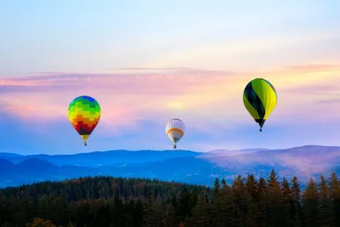 Sunrise in the mountains Stock Photos