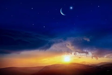 Sunrise in the mountains Stock Photos
