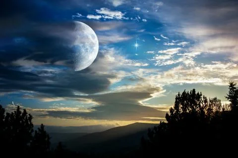 Sunrise in the mountains Stock Photos