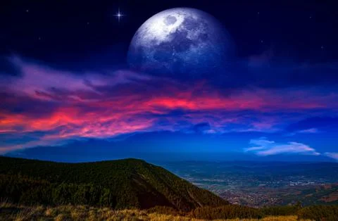 Sunrise in the mountains Stock Photos