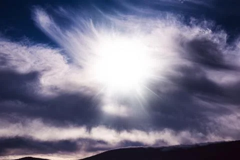 Sunrise in the mountains Stock Photos