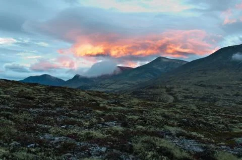 Sunrise in the mountains Stock Photos