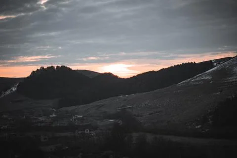 Sunrise in the mountains Stock Photos
