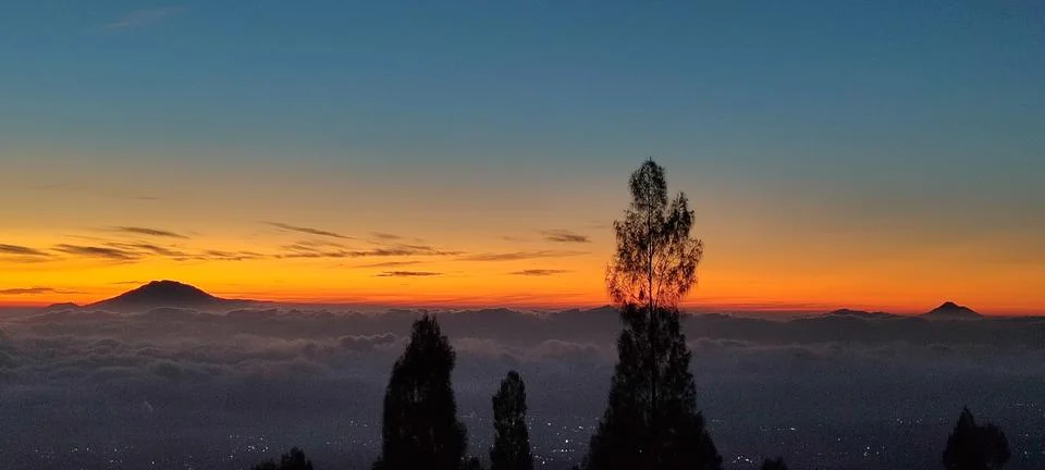 Sunrise in the mountains Stock Photos