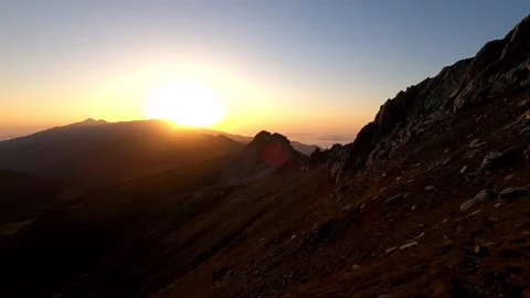 Sunrise in the mountains (Ridge of Esquerdes de Rotja) Video stock 141360819