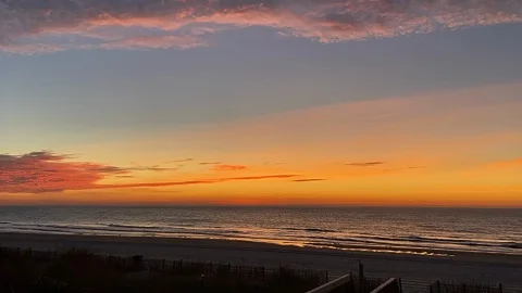 Sunrise at Myrtle Beach, SC Stock Footage 127328313