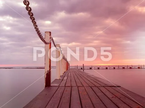 Sunrise at Narrabeen Pools, Northern Beaches of Sydney. Stock Photos