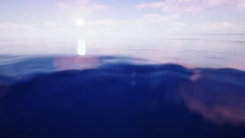 Sunrise ocean background by 3D rendering scene Stock-Illustration