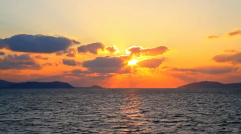 Sunrise at the ocean Stock Footage 35800552