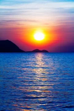 Sunrise on the ocean Stock Photos