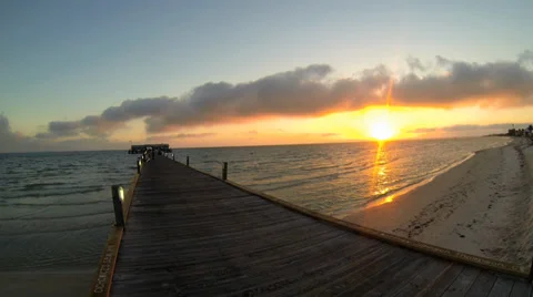 SUNRISE AT OCEAN PIER Video stock 37154535