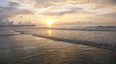 Sunrise Ocean Waves - Slow Motion Stock Footage 67361835