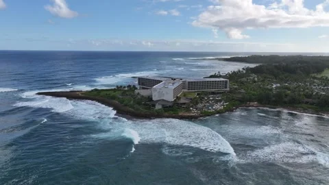 Sunrise Ocean Waves Turtle Bay Ritz Carlton Resort Stock Footage 295179943