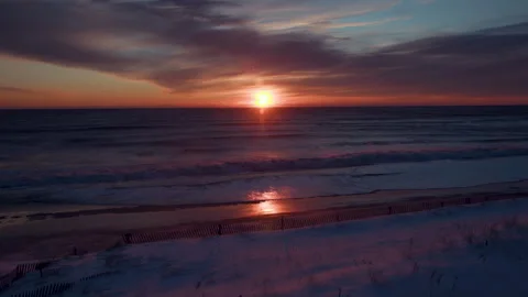 Sunrise Ocean Winter Stock Footage 260932960