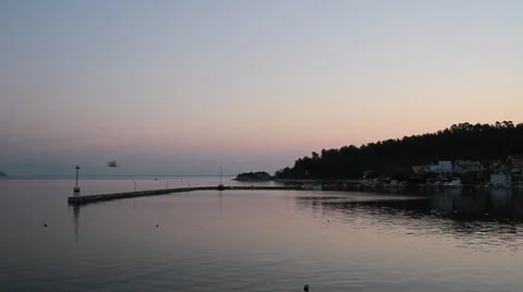 Sunrise, old harbour Stock Footage 30709745