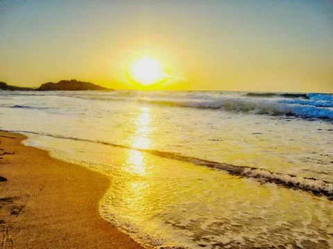Sunrise or sunset!  on the beach Foto stock