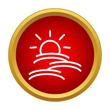 Sunrise or sunset icon representing weather forecast Stock Illustration