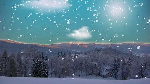 Sunrise or sunset view of mountains and peaks peaking through clouds. Stock Footage 99551411