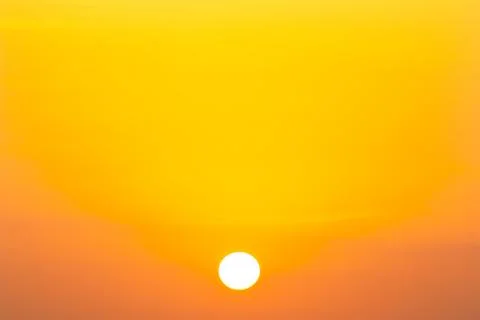 Sunrise with orange sky Stock Photos
