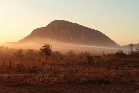 Sunrise over an African mountain Stock Photos