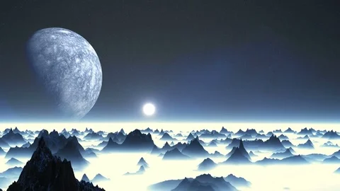 Sunrise Over An Alien Planet Video stock 72848642