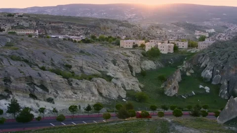 Sunrise Over the Ancient Rock Formations of Cappadocia, Turkey Stock Footage 332517601