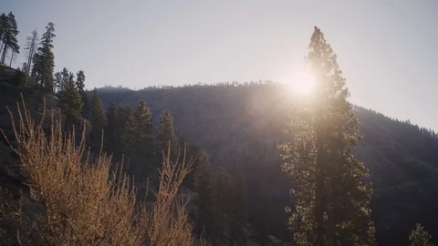 Sunrise over an arid ridge in eastern Washington - outside Leavenworth Stock Footage 99804230