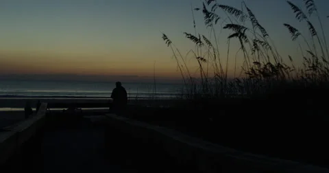 Sunrise over the Atlantic  Beach,  Florida, United States Stock Footage 60748488