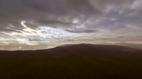 Sunrise over autumn forest Stock Footage 68616004