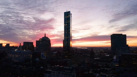 Sunrise over Back Bay 1a Stock Footage