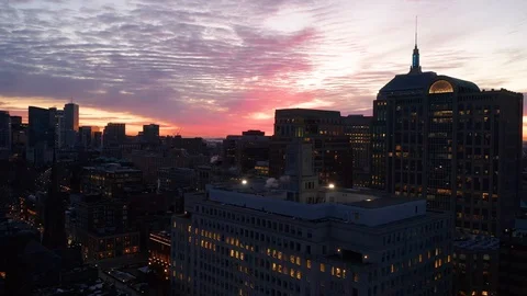 Sunrise over Back Bay 1b Stock Footage 125710369
