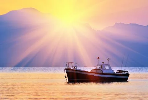 Sunrise over the bay Stock Illustration