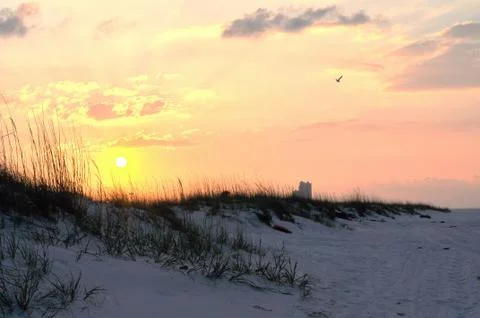 Sunrise over beach Stock Photos